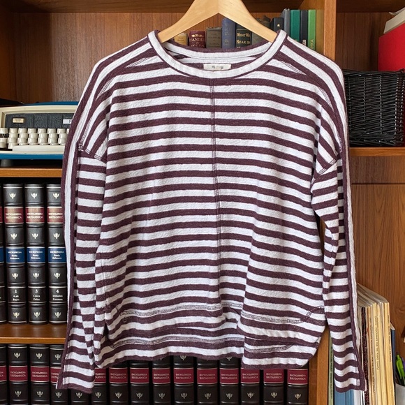 Madewell Sweaters - 3/$25 Madewell Slub Stripe Pullover Sweater Sz M